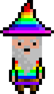 [bb0007] Pixel Wizard Rainbow Idle AniF1