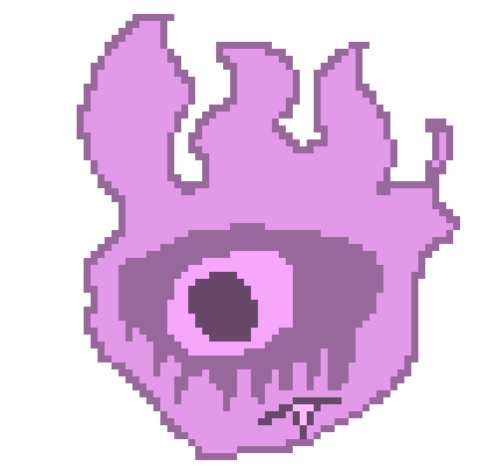 [2b687e] So Galactifire is some being from space that is basically a burning eye. He's the eye not the fire. Also his teeth just float under the fire but are connected to the eye with some magic shit. He likes making dick jokes, pussy jokes, cum jokes, ass jokes, ect. He treats everyone like garbage because yes. But he's also possessed by as he calls him "stupid fucking ass edgy bitch spirit" which is yep.. An edgy spirit that has nothing better to do. Galactifire gives people the middle finger instead of waving hello or goodbye. When he gets mad be burns even more, but it's easier for him to die when he gets angry. His only weaknesses are water, unfunny sex jokes, baby pidgeons, and being insulted.