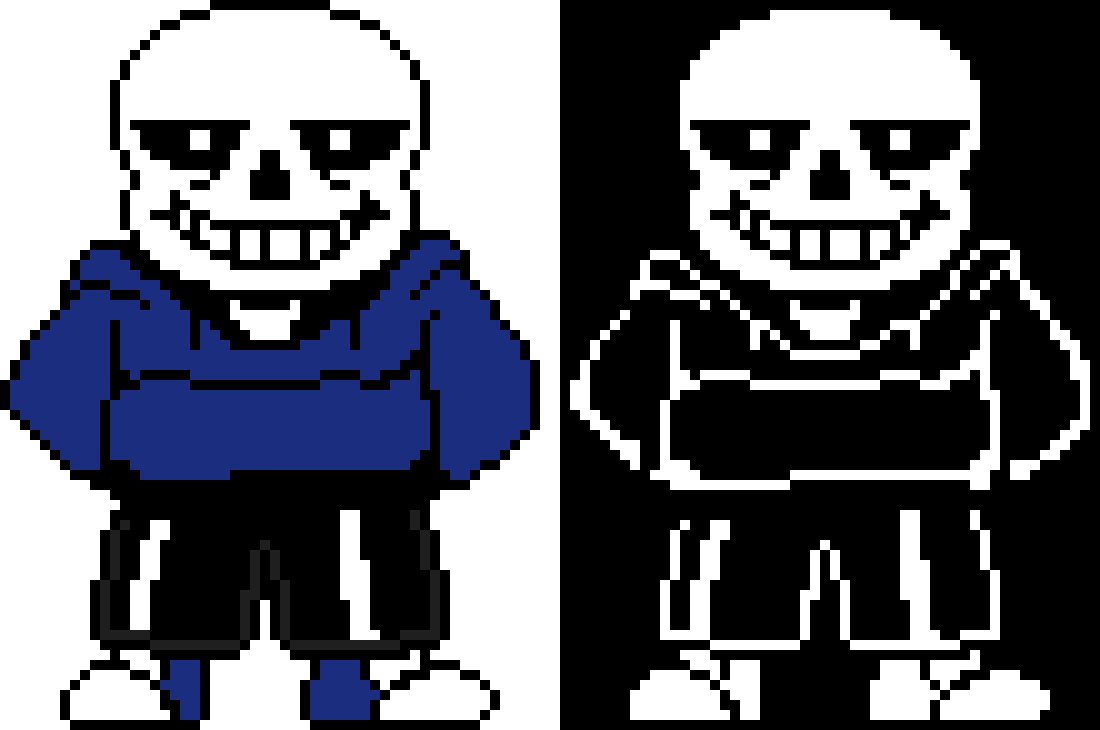 [d723d1] PeterPlay19 SwapSwap Sans Battle Sprite. ( Colored and Black and White )