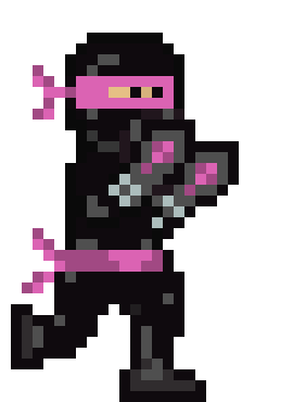 [bcb7cc] pink Ninja walking 2