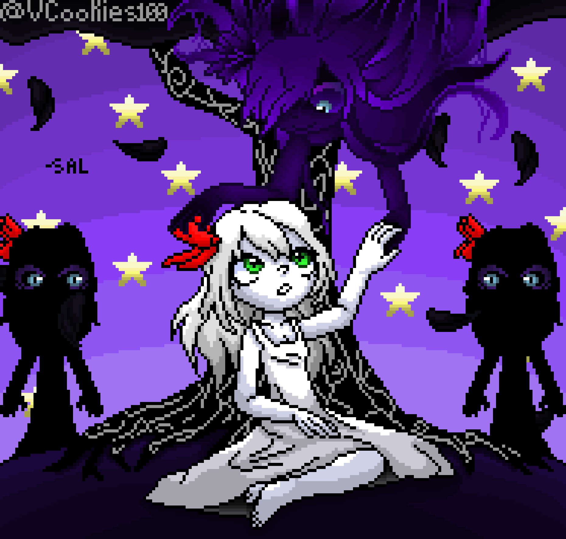 [f7c573] so, ik basically nobody here knows Awa DOBUNO, but this is a drawing based on a song series they made (all links to songs in description). this is my fanart for those songs.