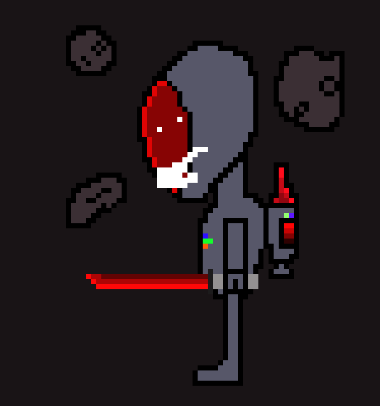 [fc6325] 2D Alien Astronaut in space (now with coronavirus face mask))