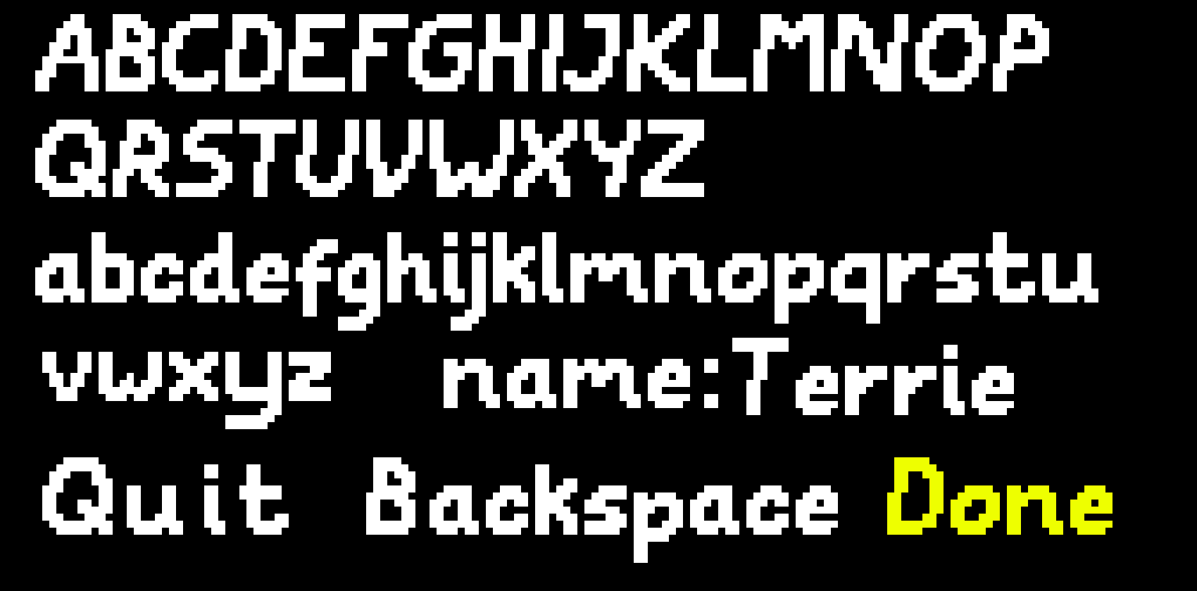 [95be89] Undertale naming screen