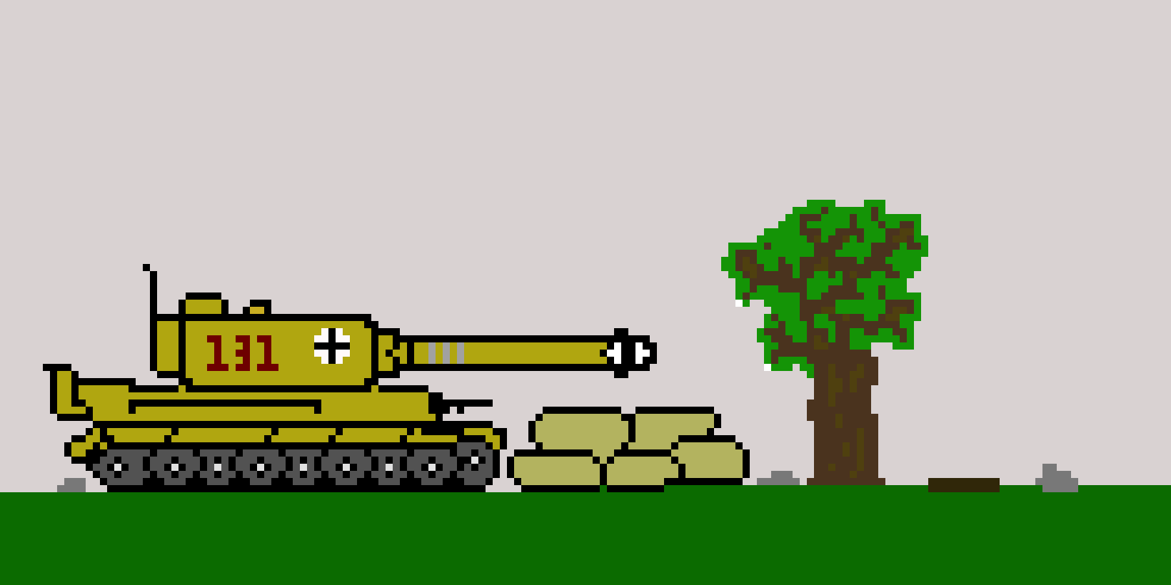 [9664c4] Tiger I tank pixel art ting