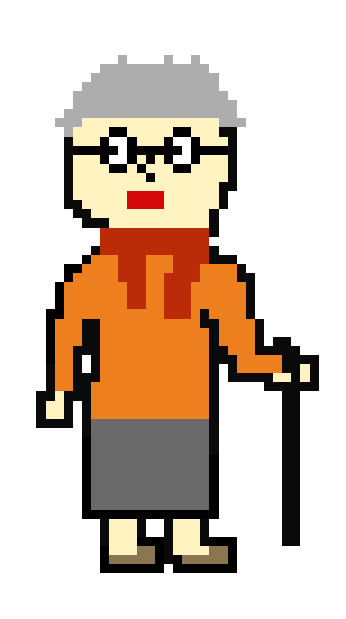 [4d9854] Old lady pixel art