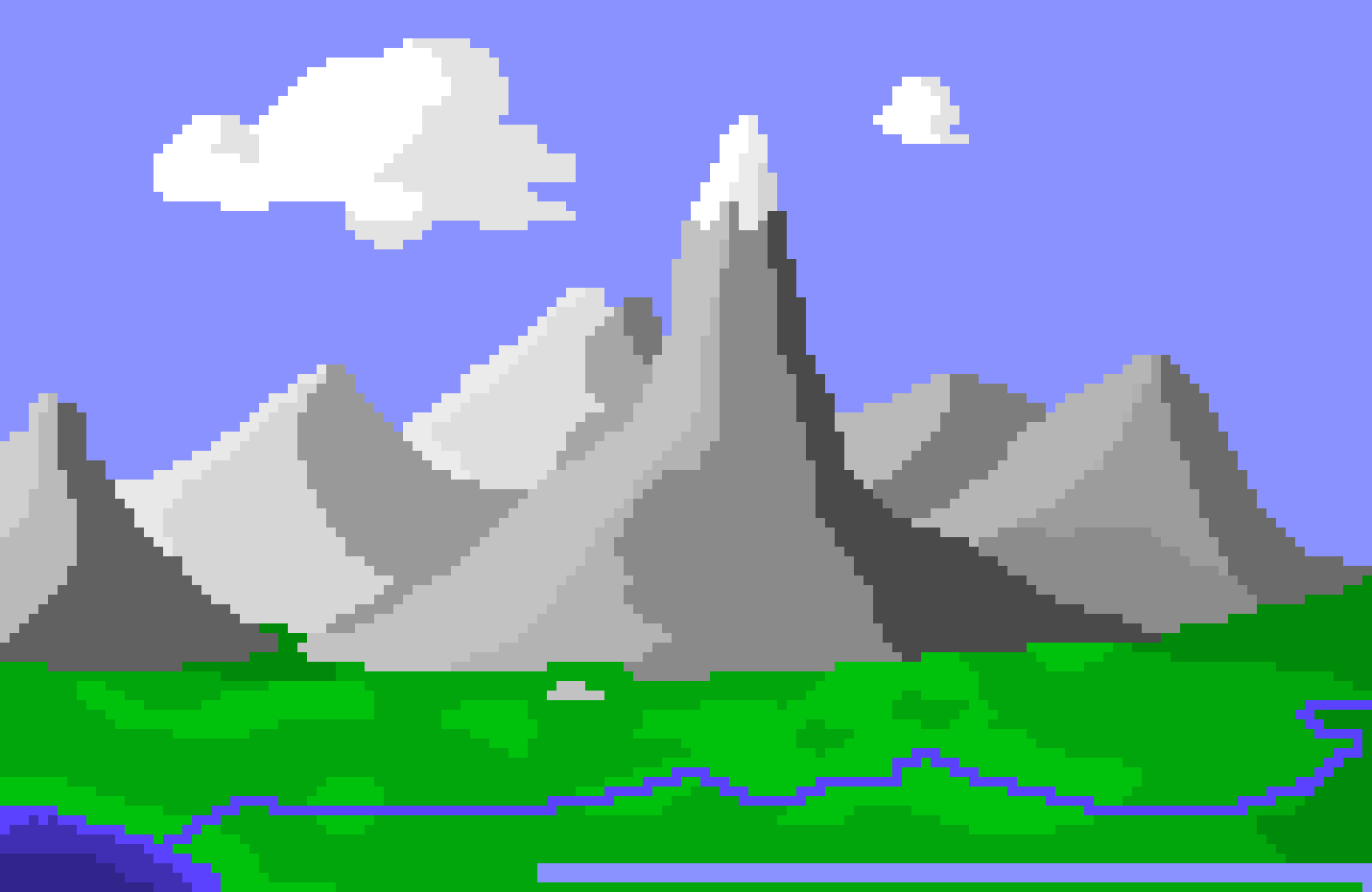 [9664c4] Mountain and green