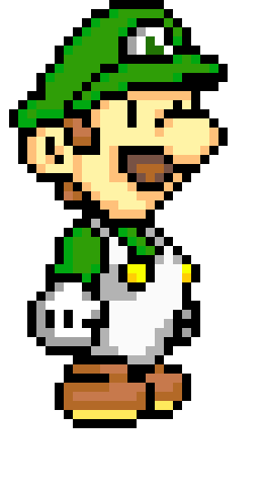 [9fa88c] *Jumps out of a pipe, surprising everyone,* Lets a GO! - luigi