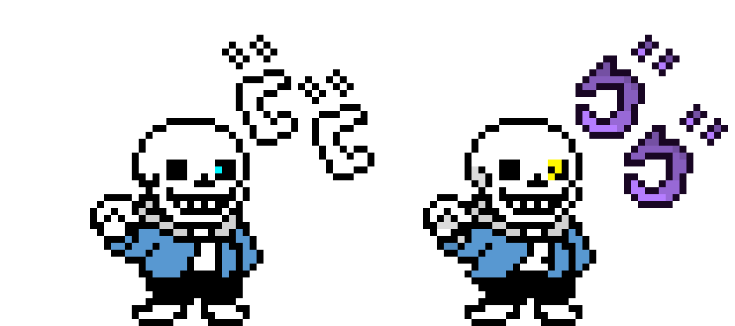 [0b6637] Sans doing Jotaro's pose (Overworld sprite) [V1 and V2]