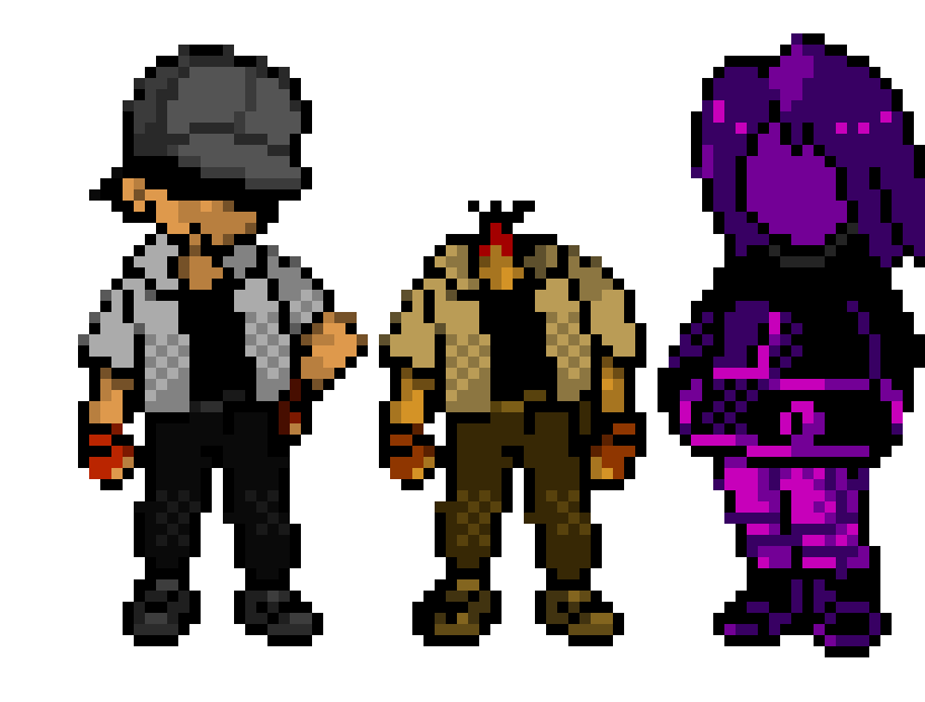 [b49466] True Palette for Creepypasta OCs - Dismembered Mauvor's NPC Encounters (ft. Red (both normal and headless) and Silver from Lost Silver as inspiration) Front Sprites