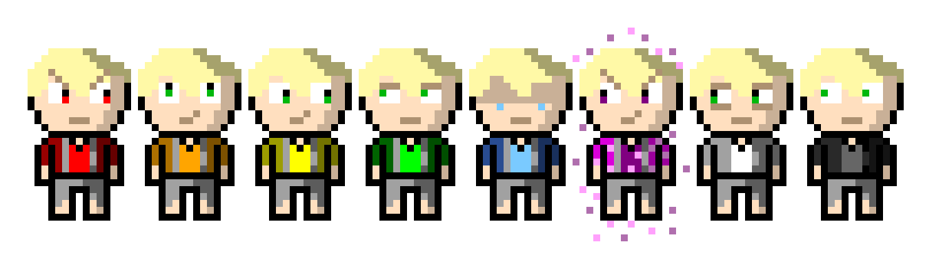 [e16e82] *Finally stepped in the machine* Wonder what this does... *Gets separated into 8 different people*