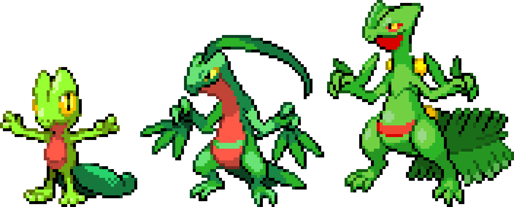 [a79e3c] And the Treecko evolution tree is done tho I might do Mega Sceptile but I'm still considering it - Jade