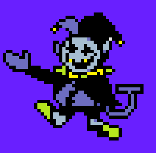 [970cdd] Jevil-(Basically the thing will allow character ti come back to life when the day,a war,or the rp ends)