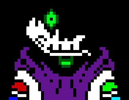 [c7b058] *Hundreds of giant blasters summon that are about to fire as blue bones go through him* any last words?