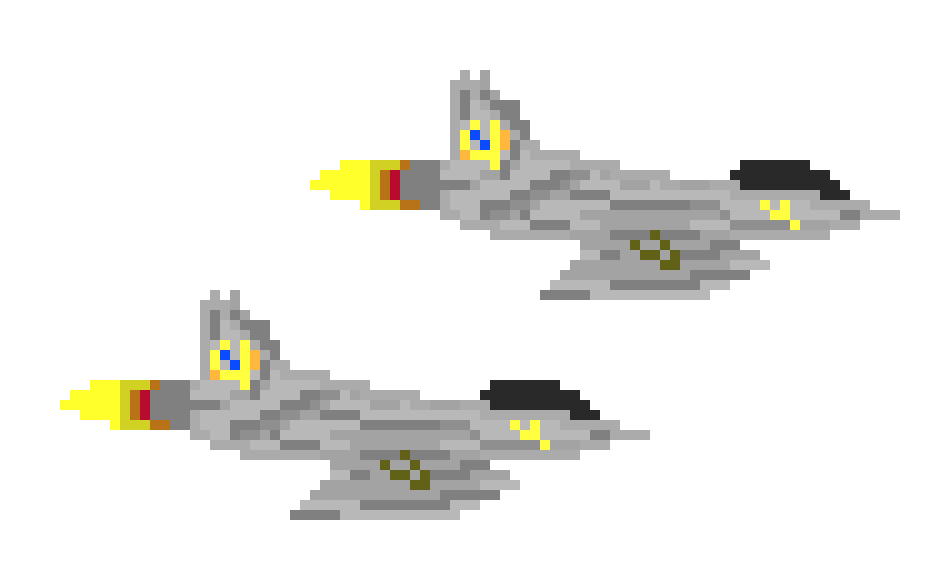 [a53442] *over radio* Jet one: Eagle one, fox three.  Jet two: Eagle two, fox three.