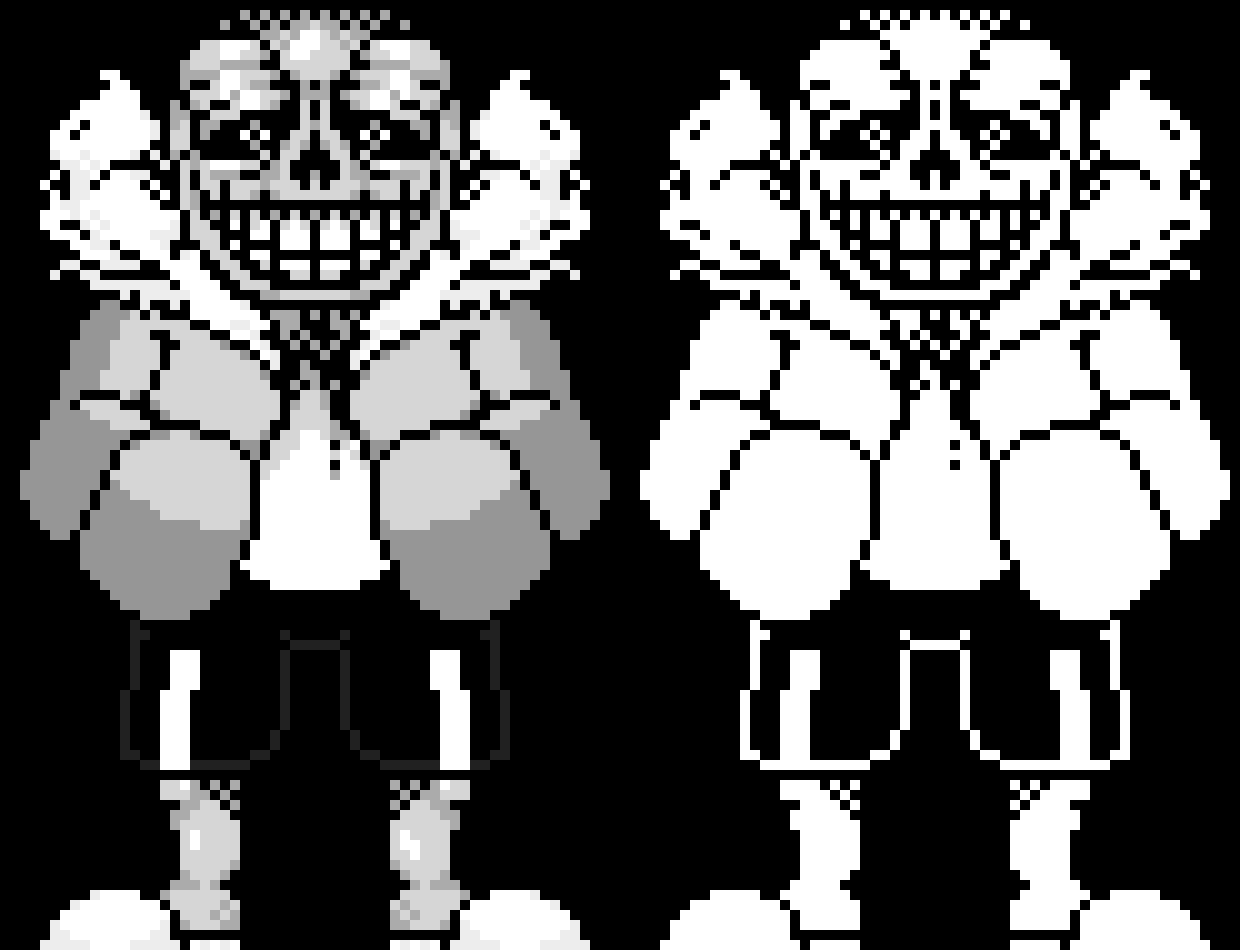 [95be89] [UNDERTALE:Gameboy'd] Sans.(Uncoloured and pure white) | Allan, made the original... I decoloured it... Yet I keep the DESC... -Terrie