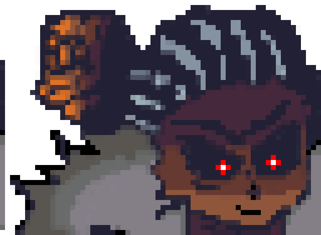 [e27272] *Teleports back and holds his knife getting ready to fight*