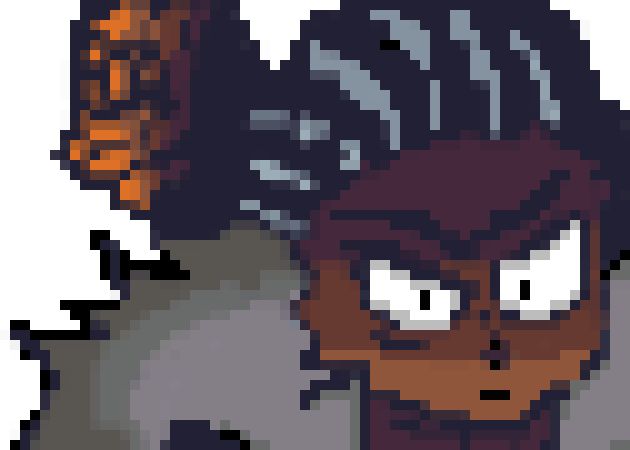 [e27272] *he holds his knife onto his back*