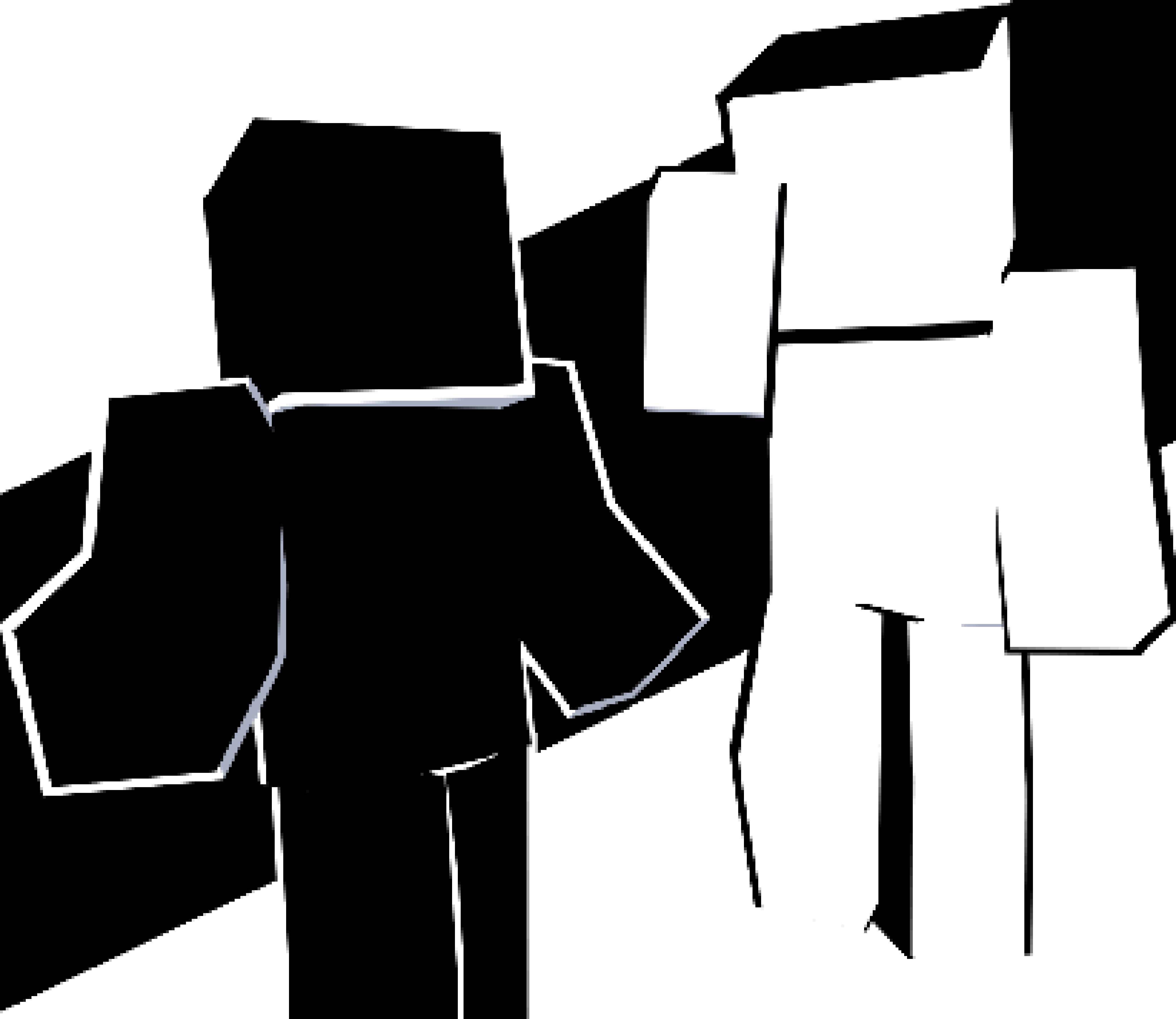 [35dc76] its two black and white skins, then two white and black on the outer layer skins, with the outer later ones moved slightly away from the camera