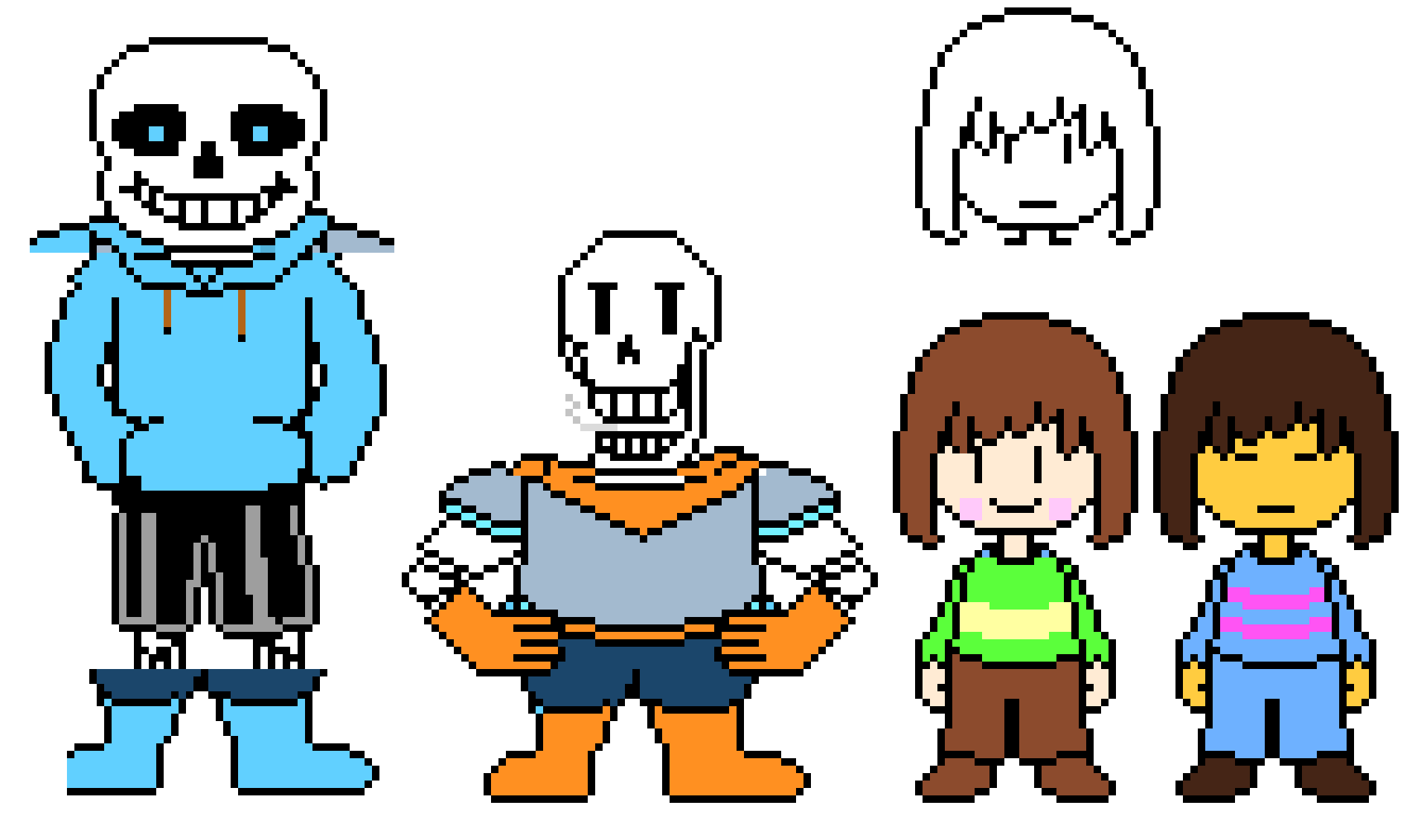 [9d6fee] Undertale REMADE Papyrus, Sans, Chara, and Frisk
