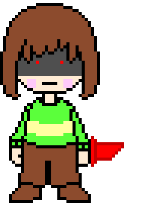 [1550bf] im chara dreemur1 i will strike you down! using the power of undyne and bill cypher! - Chara 