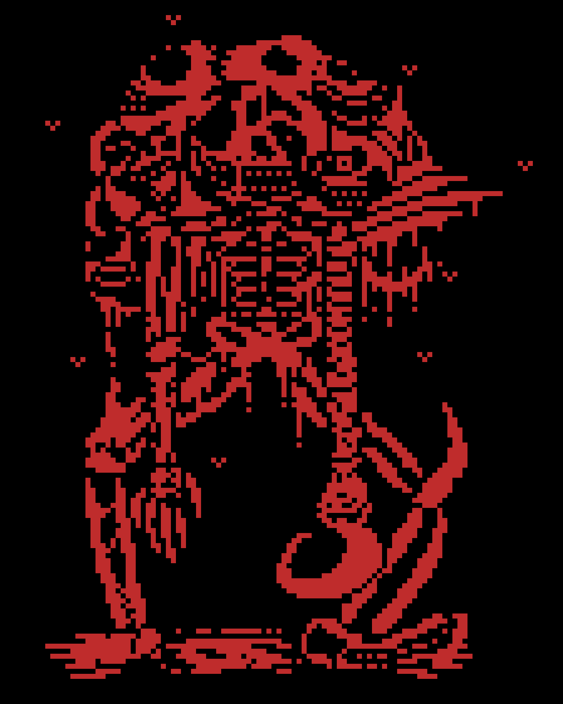 [e25ae6] *a large figure 3 metres tall trumps out of the wood*