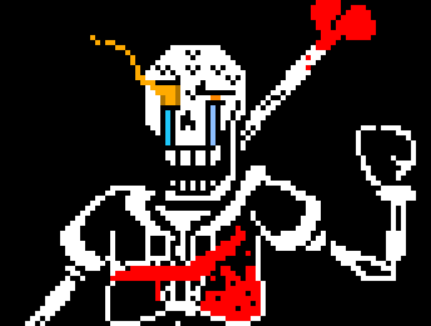 [450a4c] Disbelief Papyrus: Disbelief Papyrus (also known as Genocide Papyrus) is an OC that was created via a rumor about Papyrus, where he is the final boss instead of Sans in the Genocide Route. Sans stops Papyrus from fighting the protagonist in Snowdin and tries to do it himself but dies.