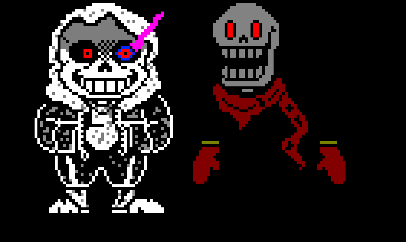 [43520c] *walks around snowdin town* dust sans: paps... i gotta ask you something... we need to make the human suffer...