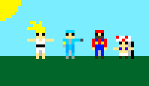 [9664c4] Goku, Megaman, Mario, Toad.