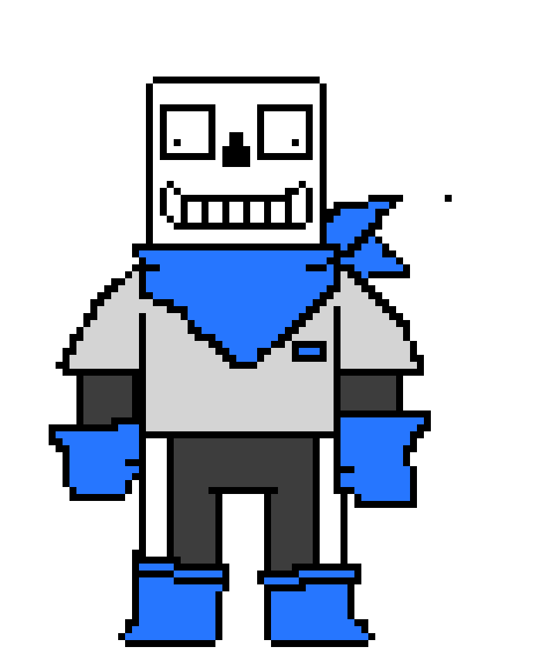 [b9de0d] *walks toward blaster* hello! i am sans!  - Underswap Sans 