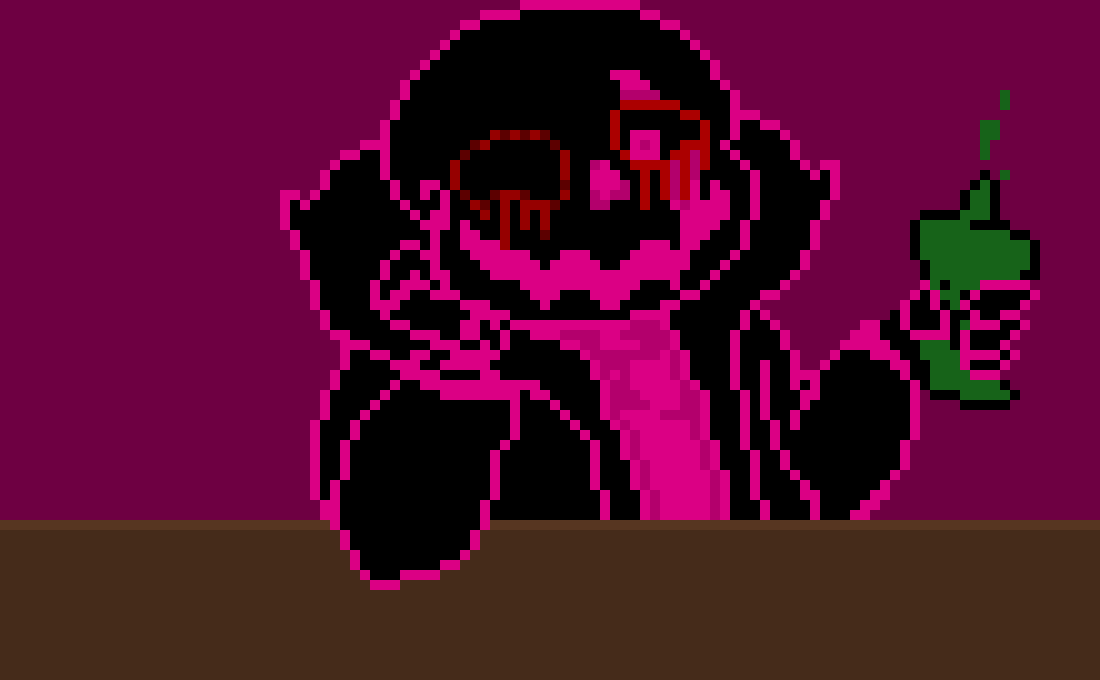 [ace9cc] That'll be $12.99 *He squeezes a bottle of relish he was about to drink, and looks at the other person* Hello new customer