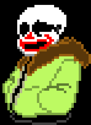 [f7c573] It's a clown. It holds out a little clown horn and honks. The sound is so distorted.