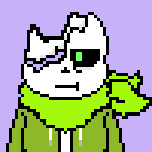 [342c1e] No, i'm not some random sanses put together. I'm Acid, and this is how i was created except for my melting skull