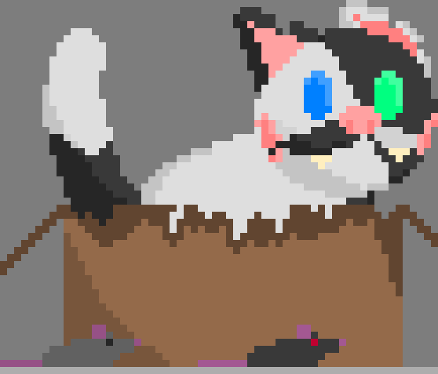 [d0027a] *she chills in her box quietly*-Oreo