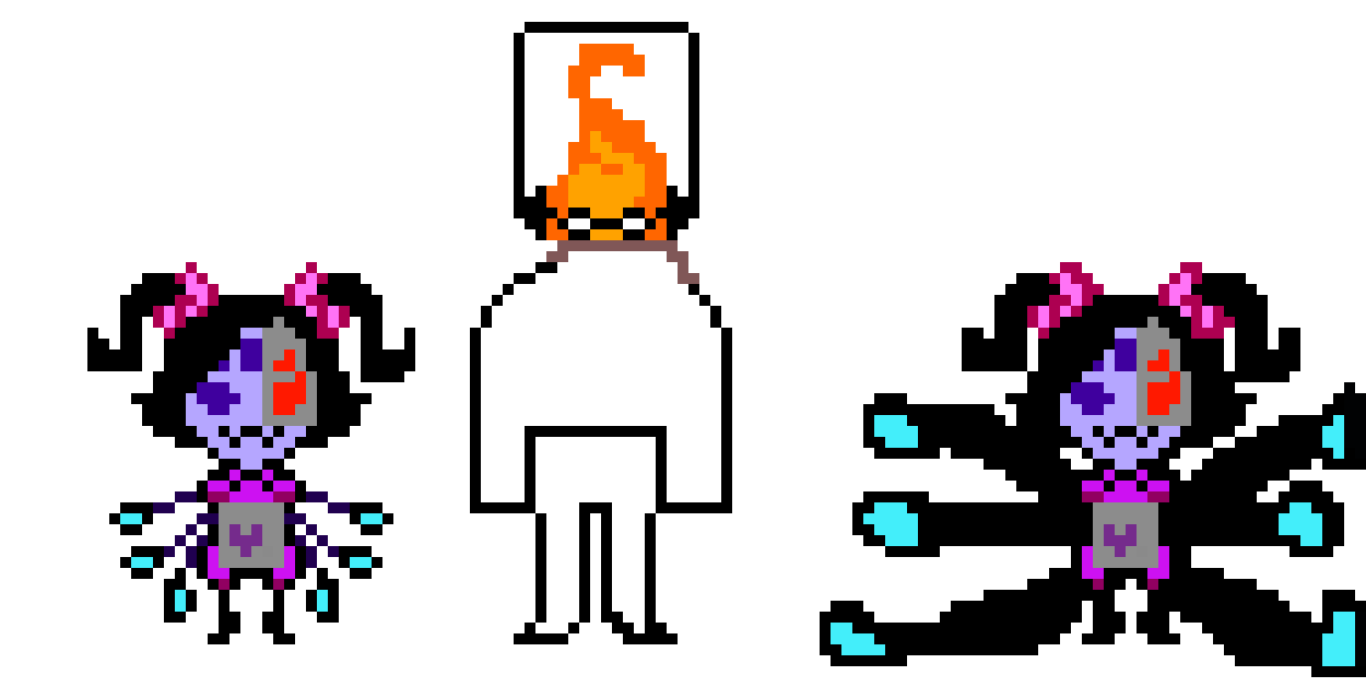 [e7a0a1] Spintale Grillby , Muffet and Muffet Neo 