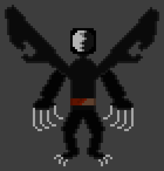 [25d002] *The bandage on his waist is stained with blood, as well as the floor*