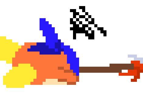 [777455] *Drawcia hit Bandana Dee and stopped him from finishing his sentence.* ARGH-!!