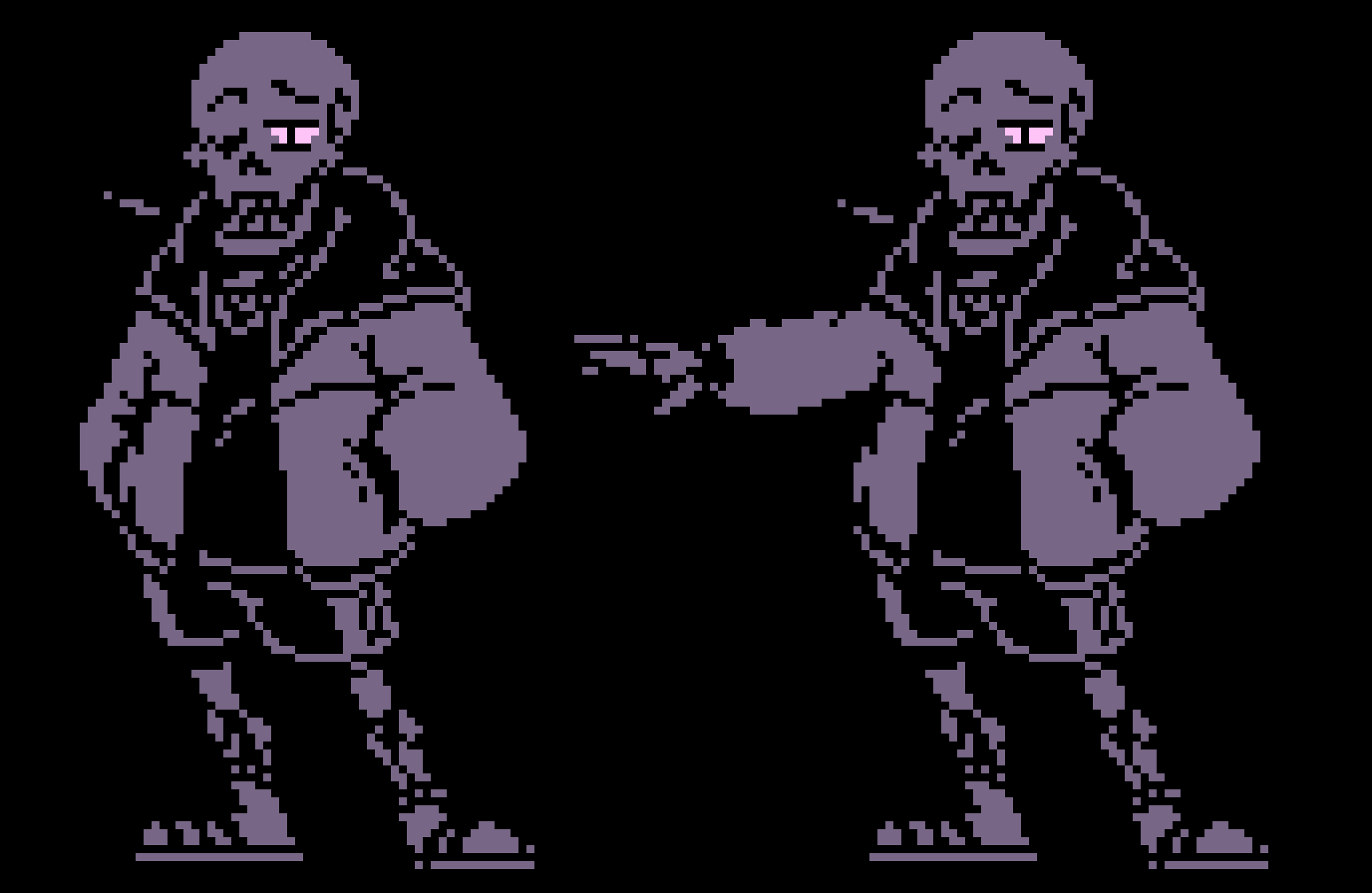 Im working on my battle sprite animations! these you see are standing still and soul thrown to left