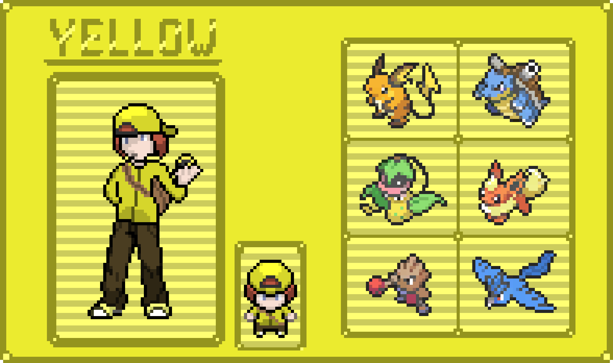Pokemon Yellow sprite + team