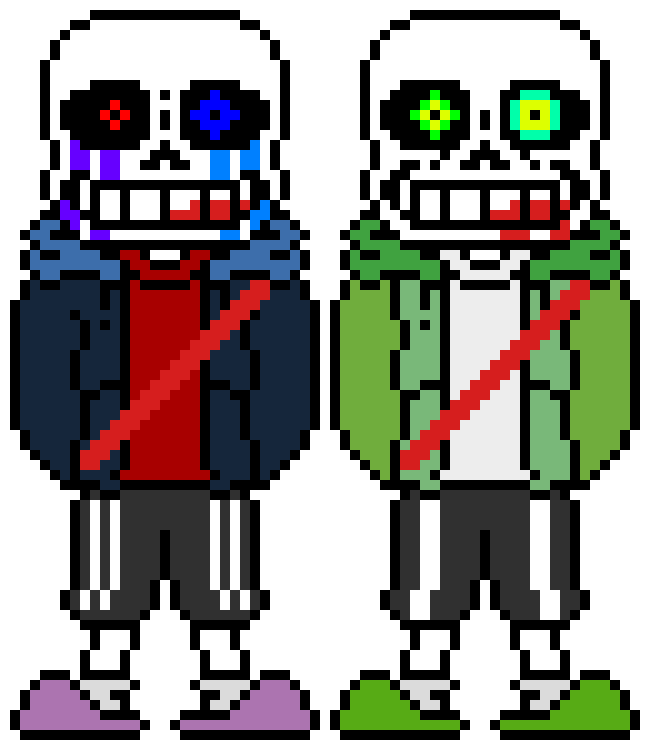 Both: *Summons Axes and Swords around Frisk*