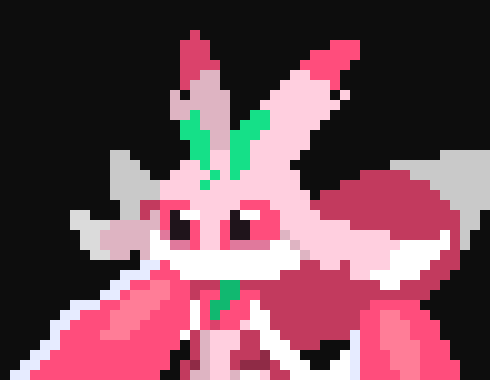 [777455] Half and half, just wanted to make a quick lil Lurantis mini sprite on my big Lurantis "sprite"