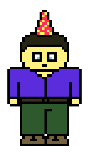 [701b30] bob wearing a birthday hat