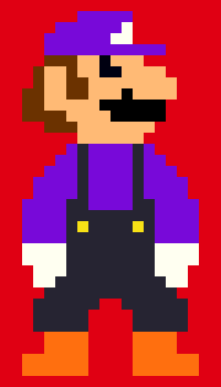 Mario in Waluigi's Costume