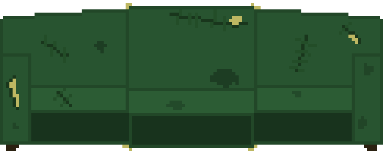 [b60e72] Old Green Couch