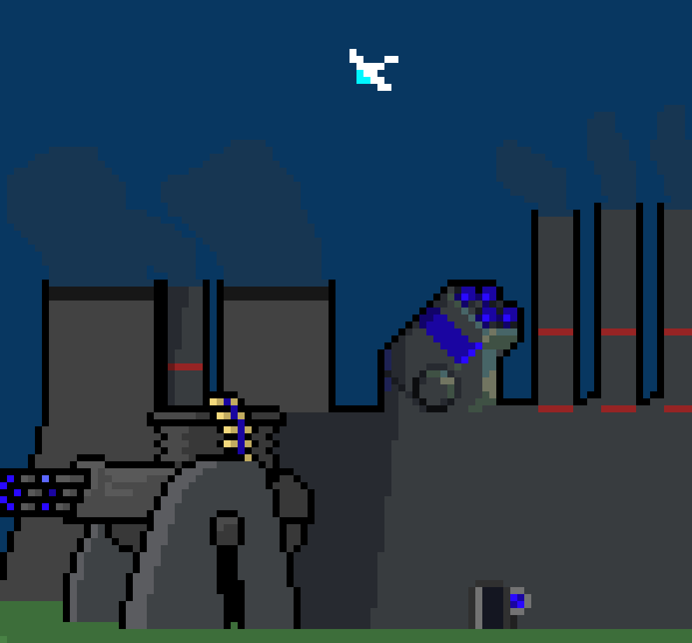 {Civilian airliner in the distance}