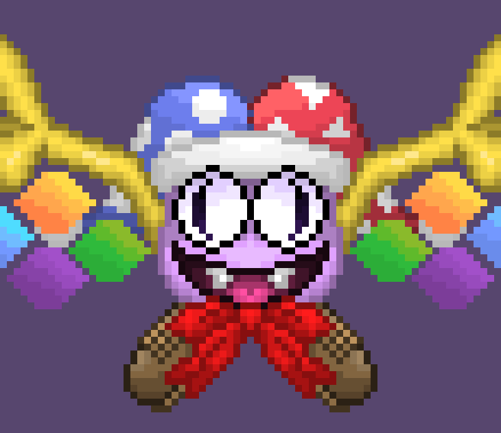 [777455] LET'S GET A MOVE ON!! EHEHEHEHEHEEHE! *He then teleported all 3 of them to somewhere in a forest, Drawcia had been there waiting for them, seemingly unsure about things*