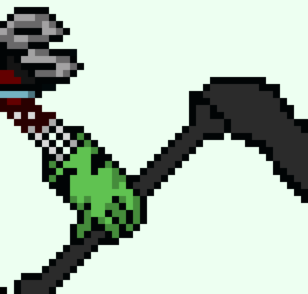 uses scythe to make 5 slashes then 4 slashes goes after dust and killer *