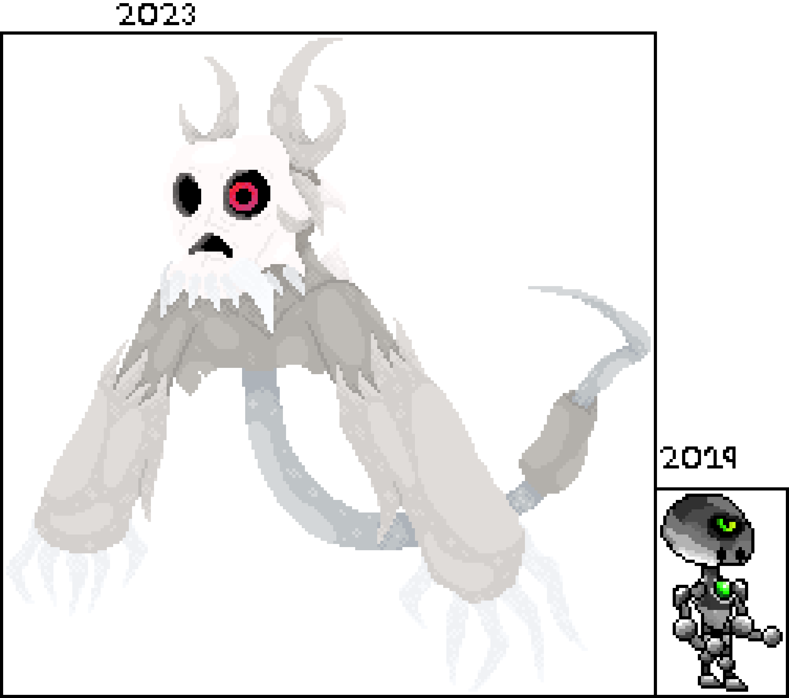 [e050bc] The evolution of my spriting and character designing skills. 2019 - 2023