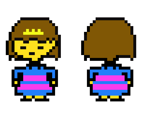 Frisk Sprite Back and Front For MedievalTale