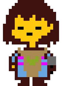 [bfd627] frisk with stained apron and burnt pan