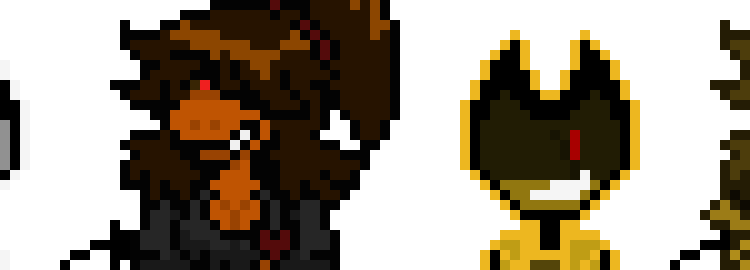 [6c26bc] Inkrune AU: Inkskar, Bronzia and Lil' Daemon Sprites for Ch. 1 Weird Route - Deltarune OCs Overview Sprites (Lightworld and Darkworld)